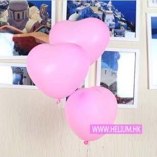 粉紅色 心形乳膠氣球